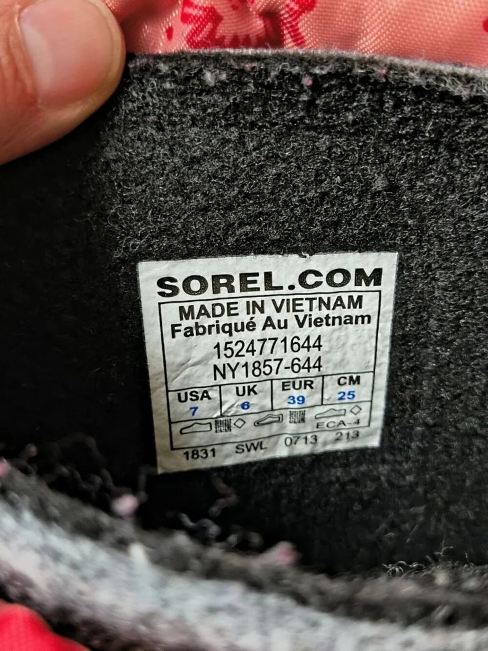Sorel Boots Girls Youth Pink Floral Rubber Slip On Winter Snow Boots size 7